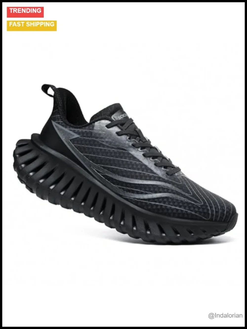 Men's Hollow Sole Running Shoes Breathable Mesh Lace-Up Athletic Sneakers Shock